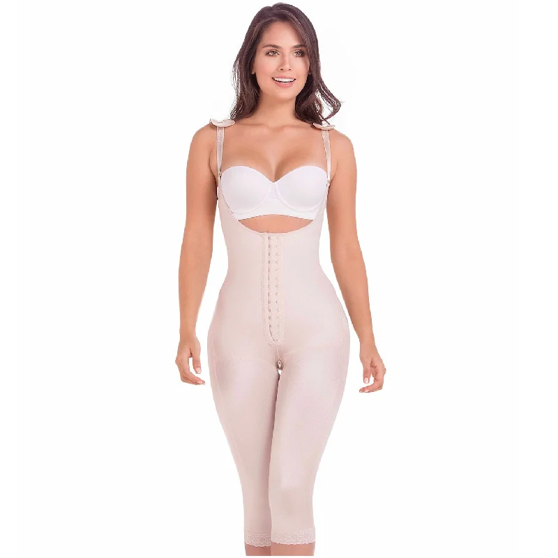 firm-control shapewear for pencil skirtsFajas MariaE 9702 | Postsurgical Full Body Shaper for Women | Open Bust with Front Closure