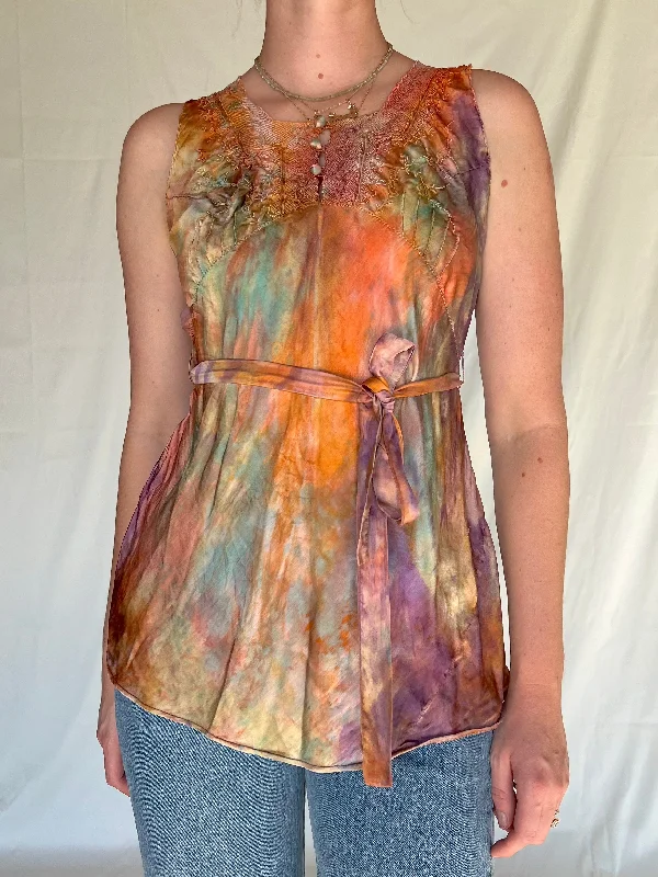 women's pajamas with a touch of luxuryHand Dyed Multicolor Silk Blouse