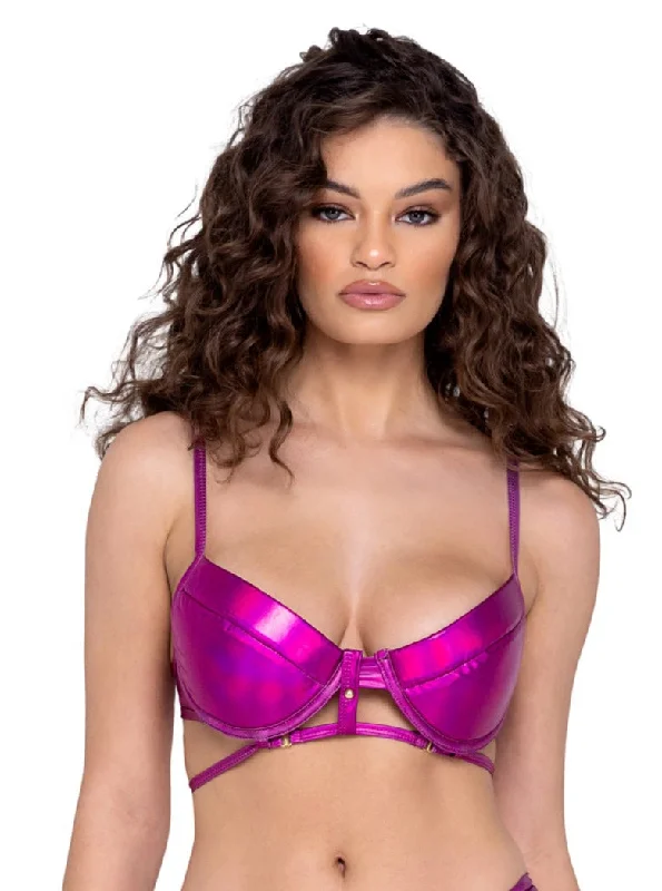 Roma Festival Rave Padded Underwire Bra Top Hot Pink