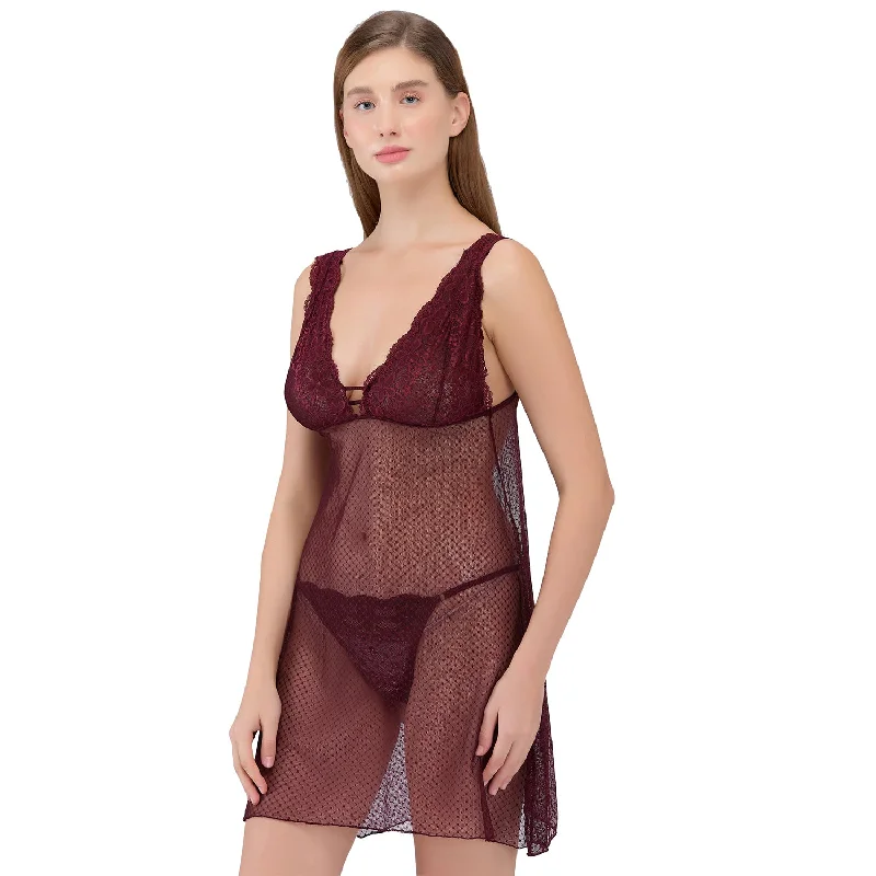 women's pajamas for gift-givingHalter Neck Sleeveless Night Suit Maroon