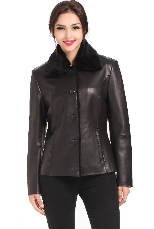 Women's Down CoatsBGSD Women Kare New Zealand Lambskin Leather Jacket