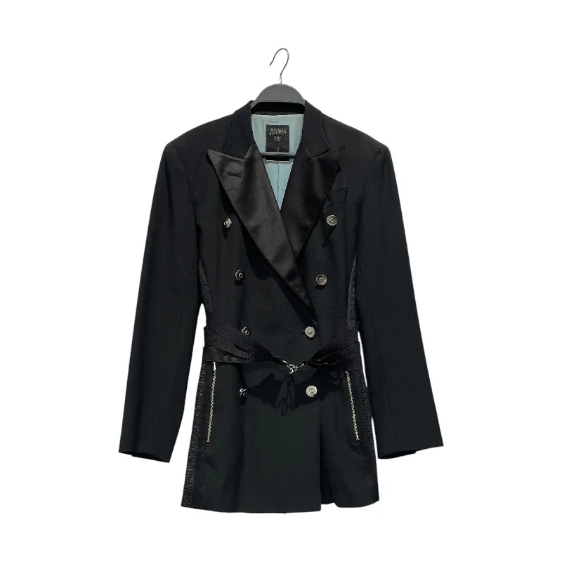 Women's Coats with SleevesJean Paul GAULTIER FEMME/Tailored Jkt/42/Wool/BLK/SUSPENDER BONDAGE STRAPS