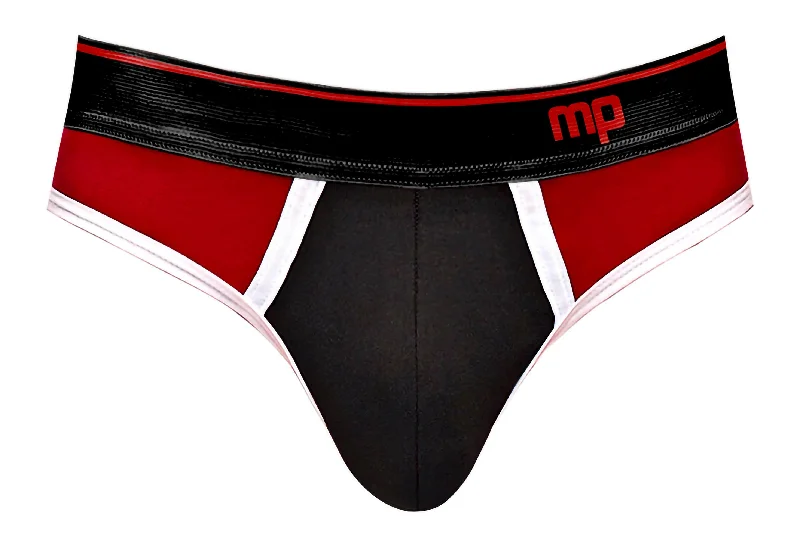 women's pajamas for loungingRetro Sport Panel Thong - S/ M - Red/ Black