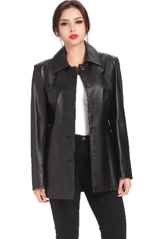 Women's Leather CoatsBGSD Women Megan Lambskin Leather Car Coat