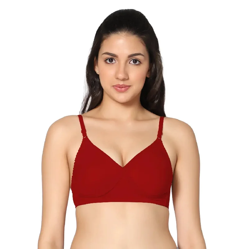 plus-size underwire bra with wide underbandNon-Padded  Full Coverage  T-Shirt Bra Red color  (Pack of 1)