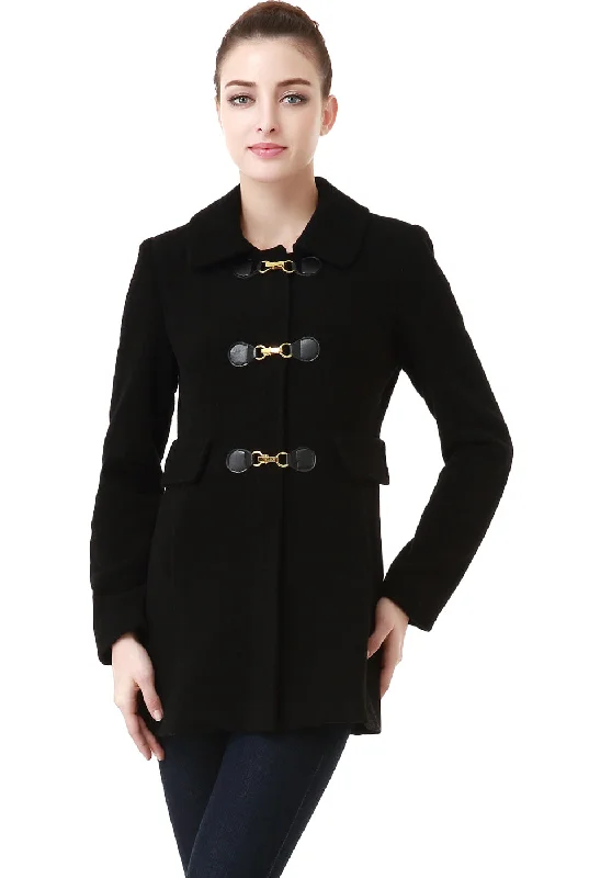 Women's Coats with Fur Trimmed ButtonsBGSD Women Amy Toggle Wool Coat