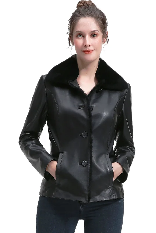 Women's Anorak CoatsBGSD Women Grace Lambskin Leather Jacket