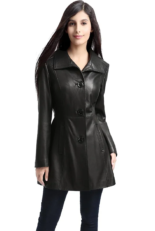 Women's Coats with Fur Trimmed ZipperBGSD Women Belle Lambskin Leather Coat