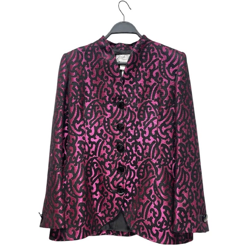 Women's Button-Up CoatsYVES SAINT LAURENT/Jacket/10/All Over Print/Acrylic/PPL/ALL OVER BLACK LINES