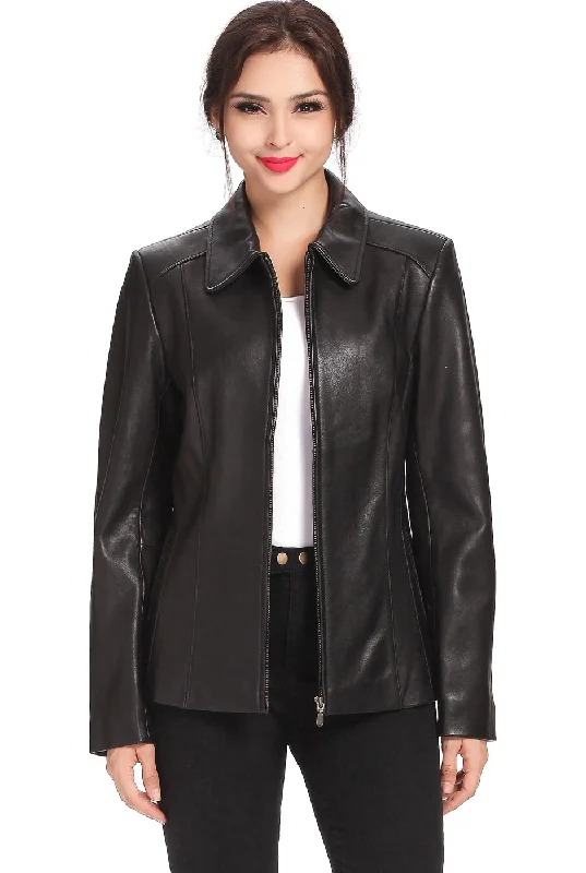 Women's Anorak CoatsBGSD Women Miranda Lambskin Leather Jacket