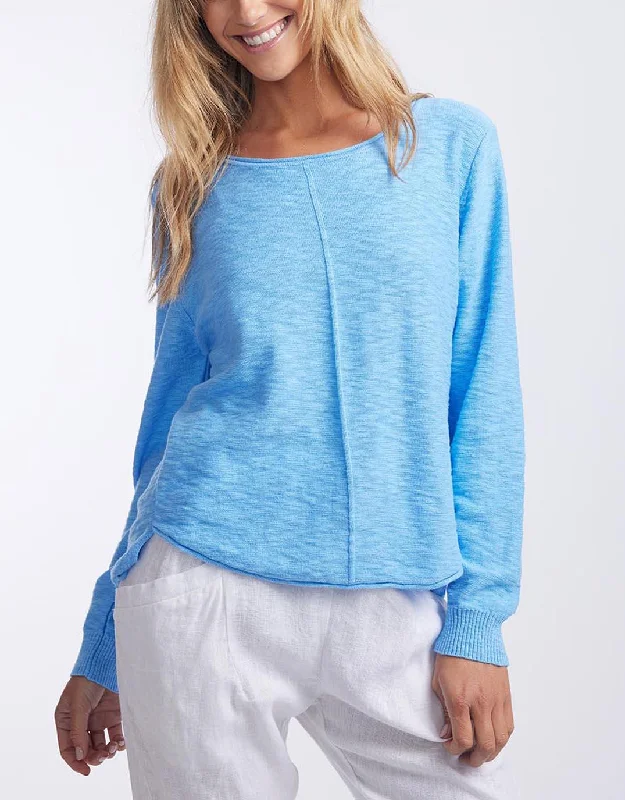 Women's V-Shaped Collar SweatersSacha Summer Knit - Azure Blue