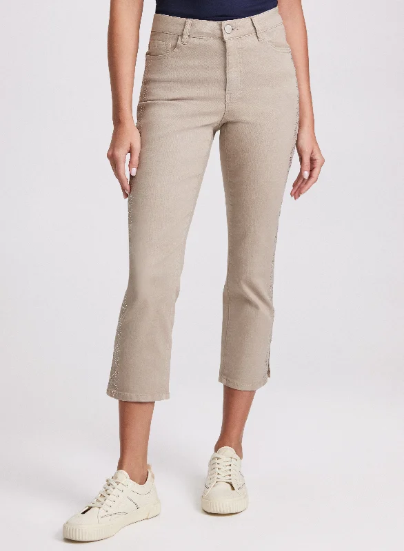 Women's Jodhpurs with Long LengthRhinestone Capri Jeans