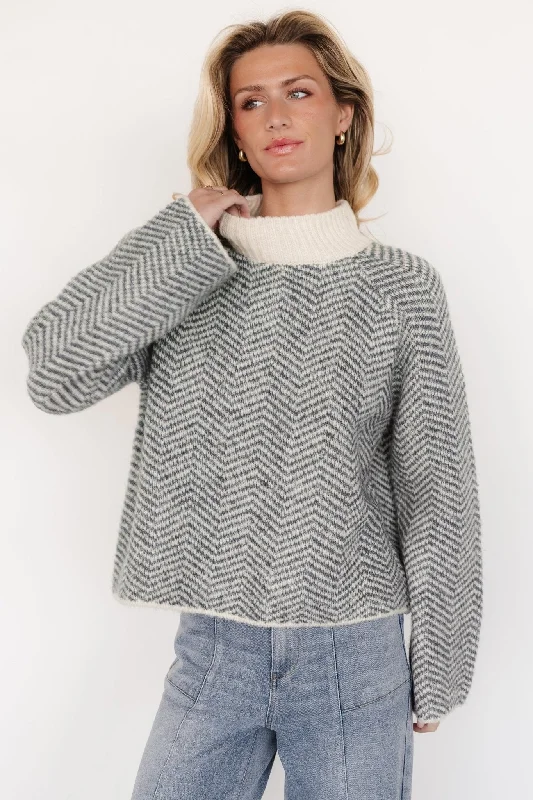 Women's Shawl Collar SweatersTrisha Knit Sweater | Balsam Stripe