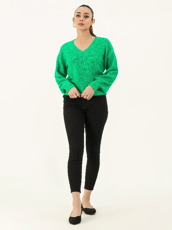 Women's Low Collar SweatersV-Neck Sweater