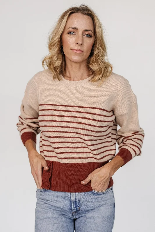 Women's Fair Isle SweatersMiles Striped Sweater | Taupe + Marsala