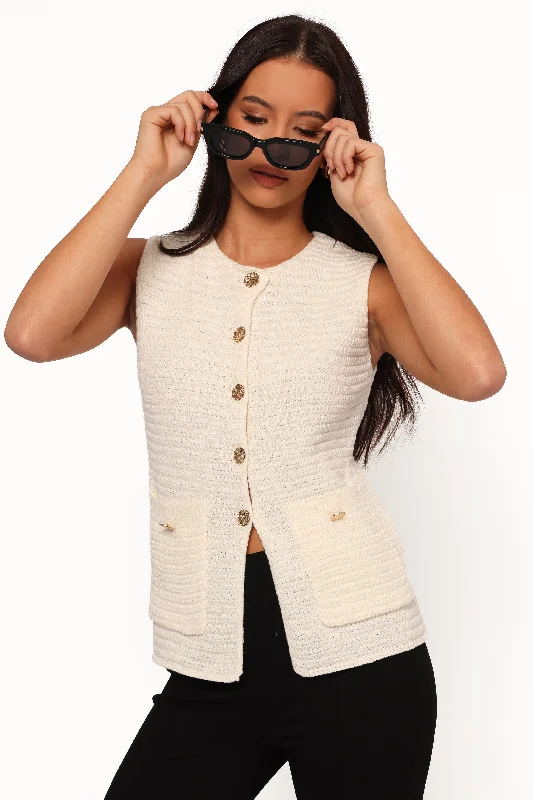 Women's V-Shaped Collar SweatersBlair Knit Vest - White