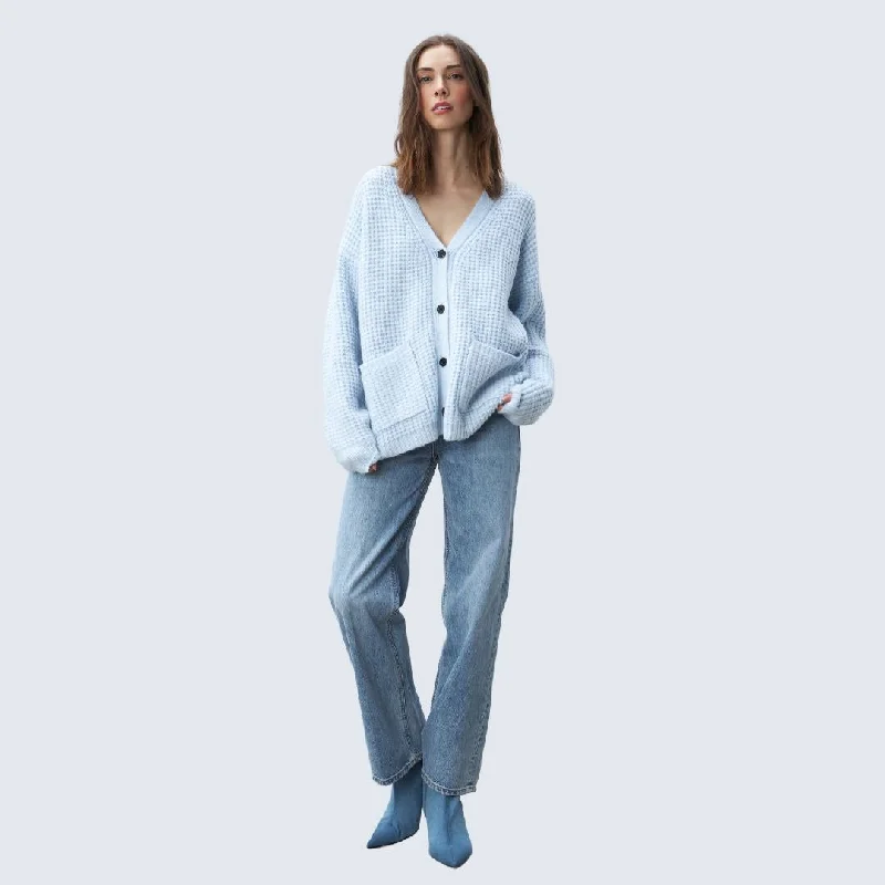 Women's Ribbed SweatersMaddy Cardigan (Baby Blue)