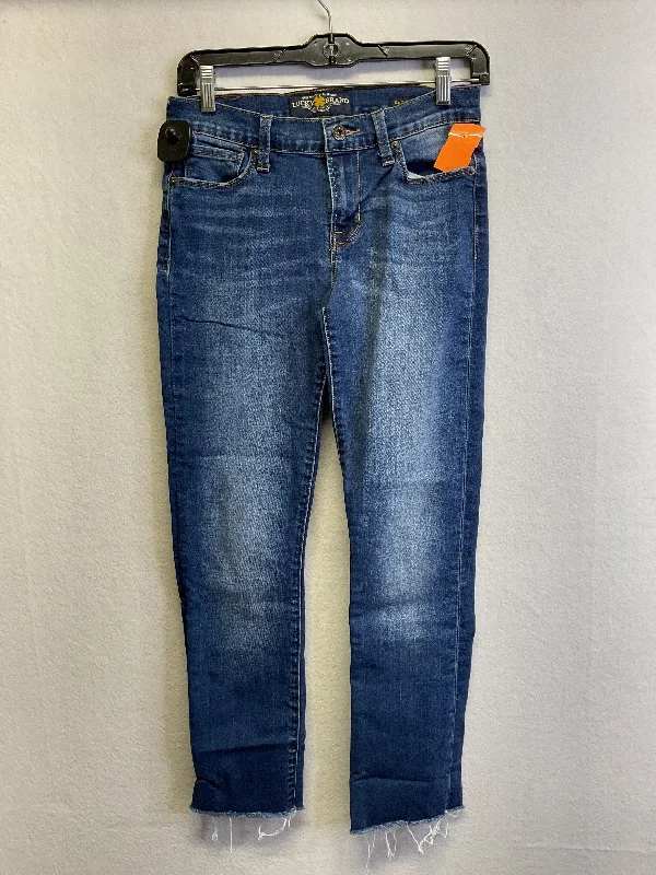 Women's Jodhpurs with ButtonsJeans Straight By Lucky Brand In Blue Denim, Size:2