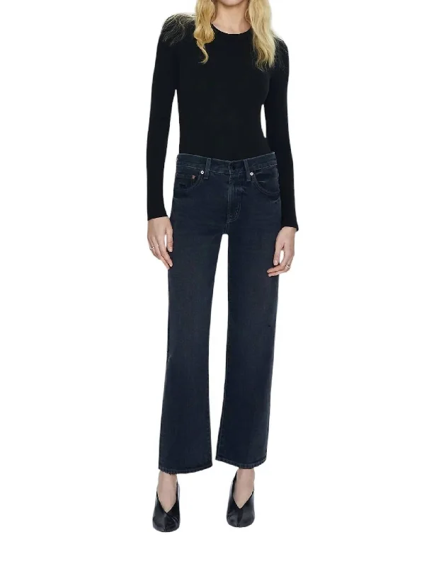 Women's Jodhpurs with Shirt CollarLexi Mid Rise Bowed Straight Jeans In Mercury