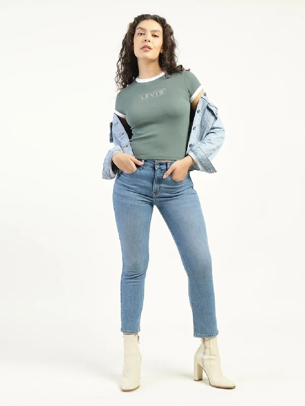 Women's Jodhpurs with Wide CollarWomen's High Rise 724 Slim Straight Fit Light Blue Jeans