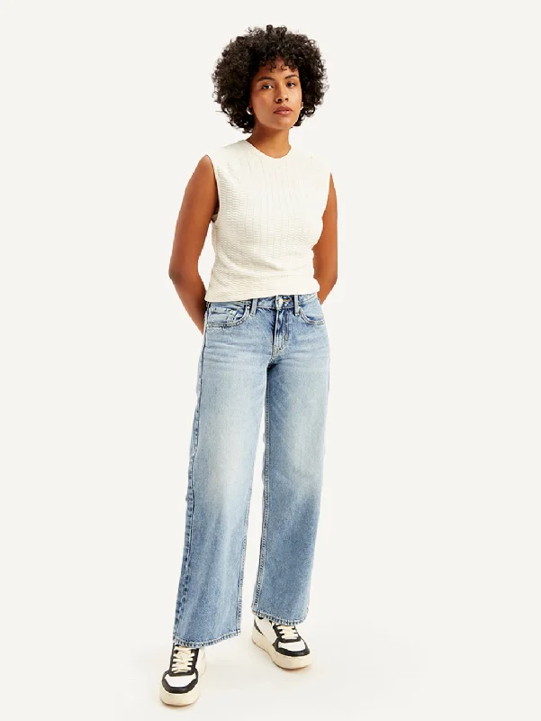 Women's Jodhpurs with Skinny LegWomen's Low Rise Loose Fit Light Blue Jeans