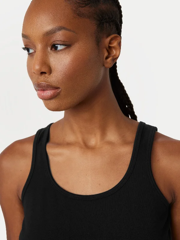 Women's Mandarin Collar SweatersThe U-Neck Tank in Black