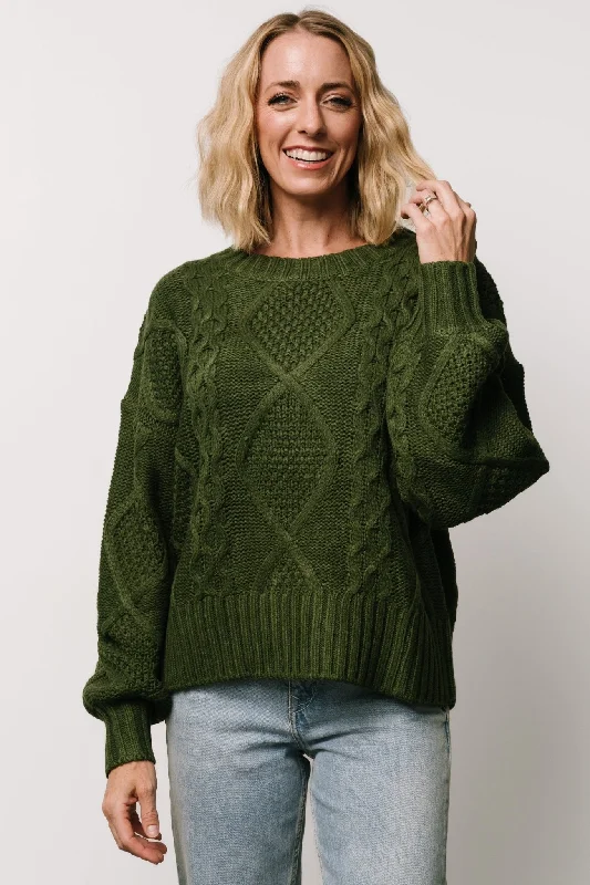 Women's Mandarin Collar SweatersAnthony Knit Sweater | Green