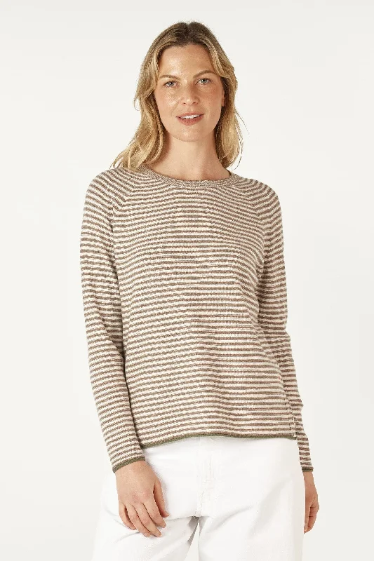 Women's Acrylic SweatersZaket and Plover - ZP7147 Essential Stripe Crew Sweater