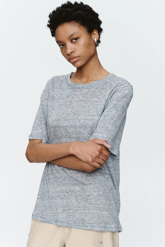 Women's Wide Collar SweatersMarle Kenna Tee - Stirling Melange