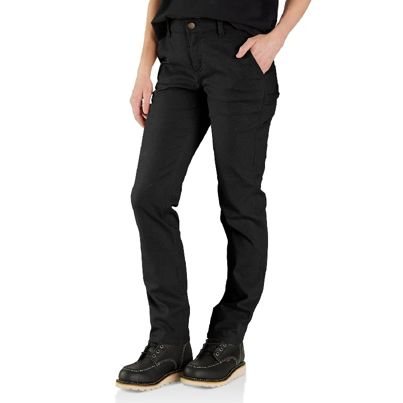 Women's Jodhpurs with Collarless DesignCarhartt Women's Rugged Flex® Relaxed Fit Canvas Work Pant_Black