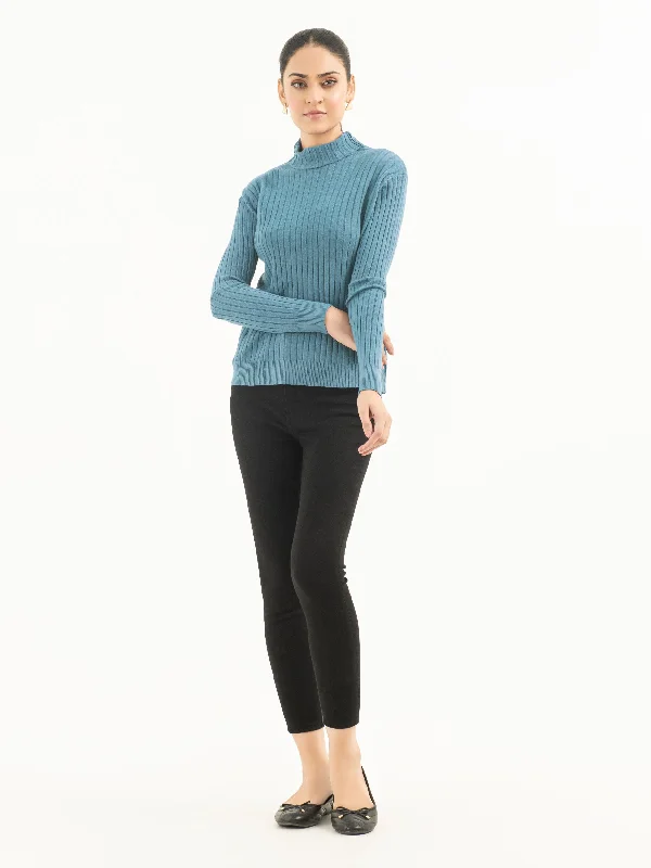 Women's Bosnian Wool SweatersRibbed Turtle Neck Sweater