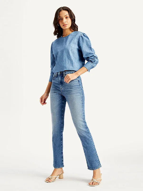 Women's Jodhpurs with Keyhole NeckWomen's High Rise 724 Slim Straight Fit Blue Jeans