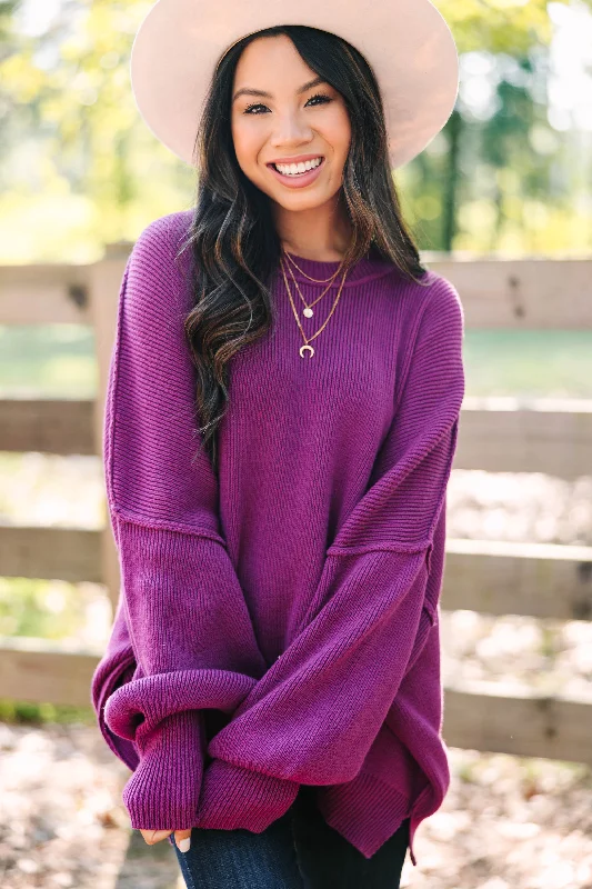 Women's Hungarian Wool SweatersGive You Joy Magenta Purple Dolman Sweater