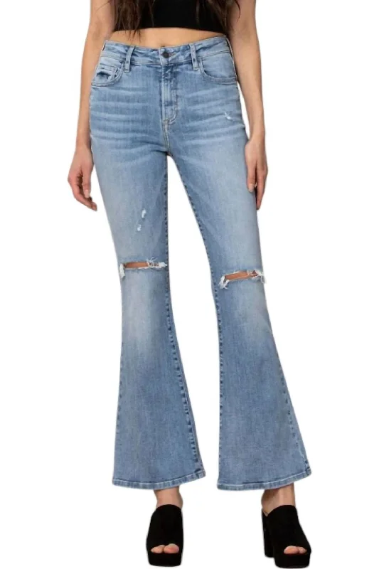 Women's Jodhpurs with Skinny LegKiki Mid Rise Flare Jeans In Light Wash