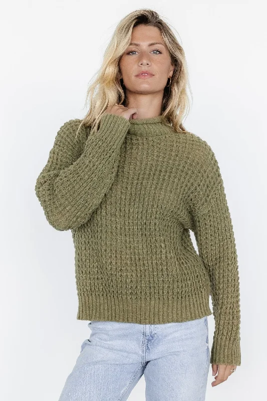 Women's Boat Collar SweatersSyracuse Chunky Knit Sweater | Dusty Olive