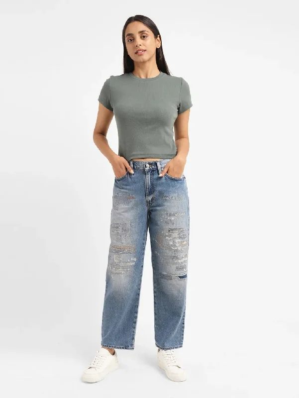 Women's Jodhpurs with ZipperWomen's Mid Rise 94 Baggy Fit Jeans