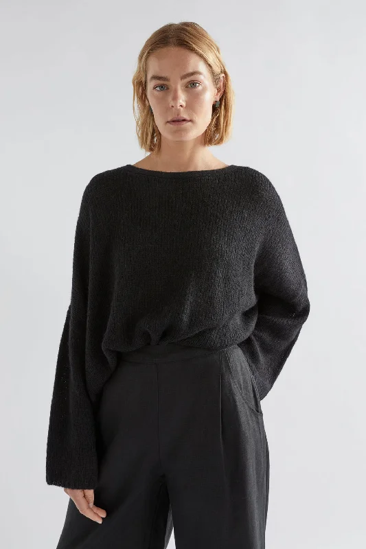 Women's Sweetheart Collar SweatersElk Agna Sweater - Black