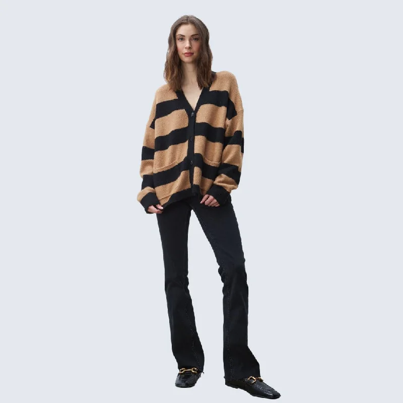 Women's Sequined SweatersPhillie Cardigan (Walnut Stripe)