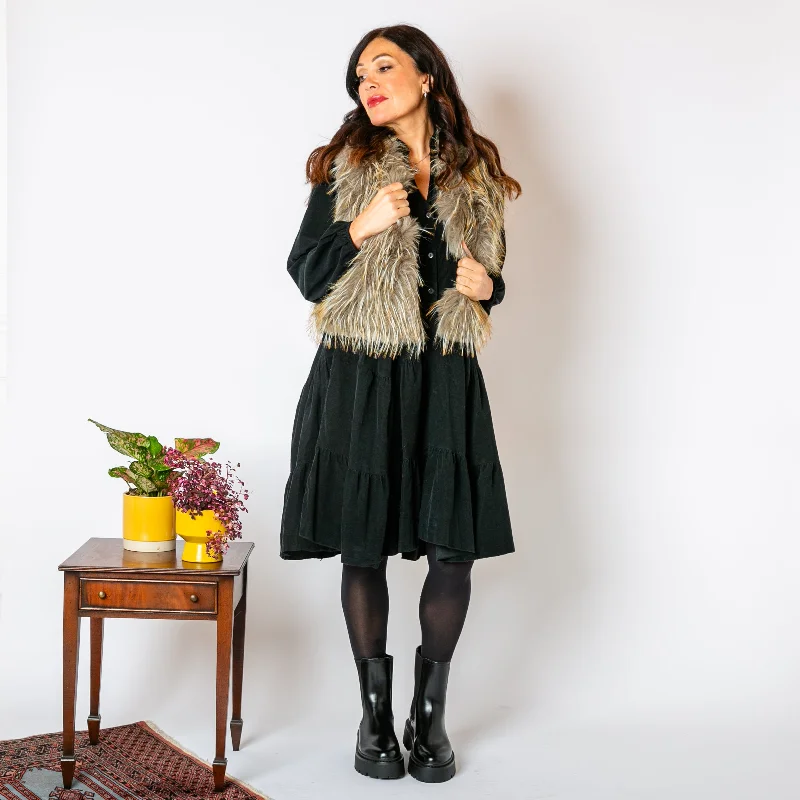 Women's Georgian Wool SweatersCorduroy Tiered Dress