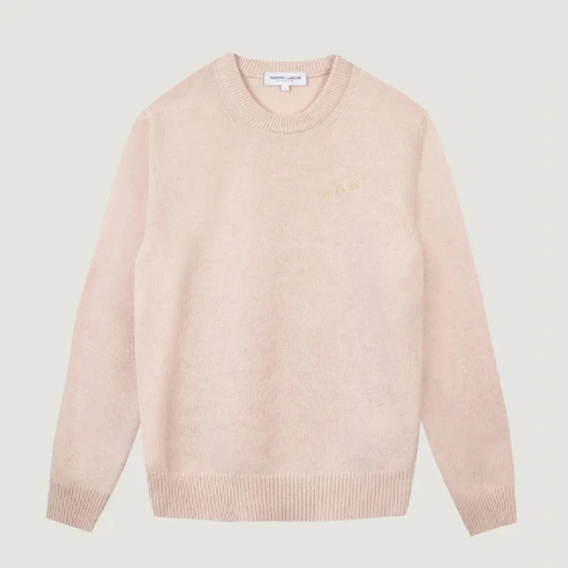 Women's Wide Collar Sweaters"Oh La La" Choiseul Recycled Wool Sweater (English Pink)