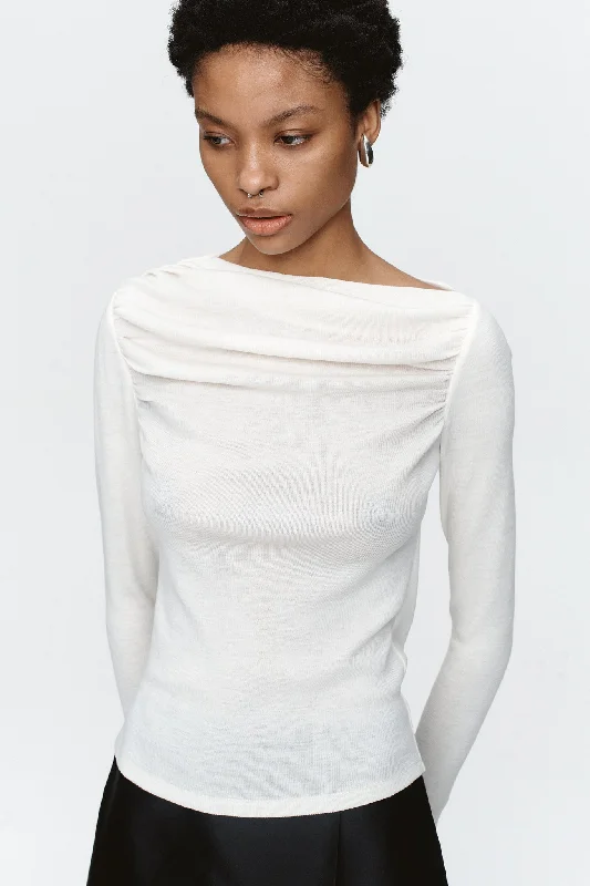 Women's Estonian Wool SweatersMarle Bryn Top - Ivory