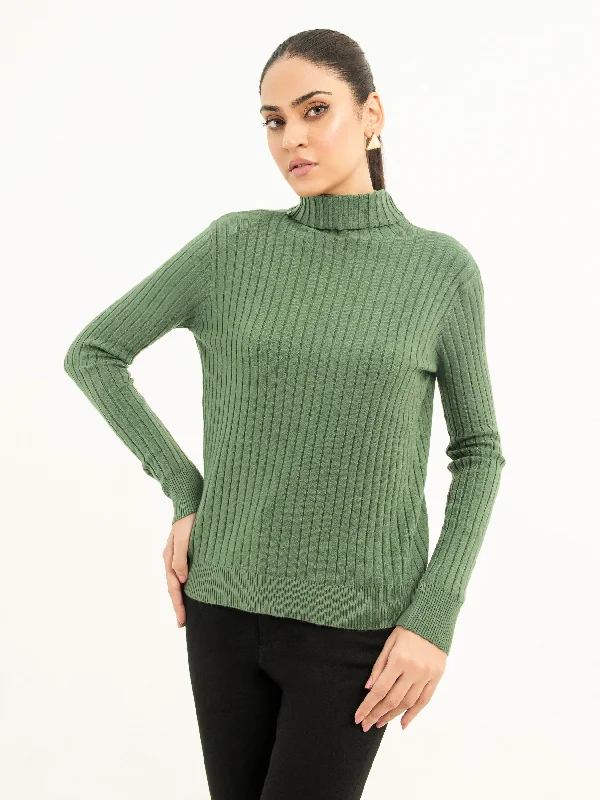 Women's Polish Wool SweatersRibbed Turtle Neck Sweater