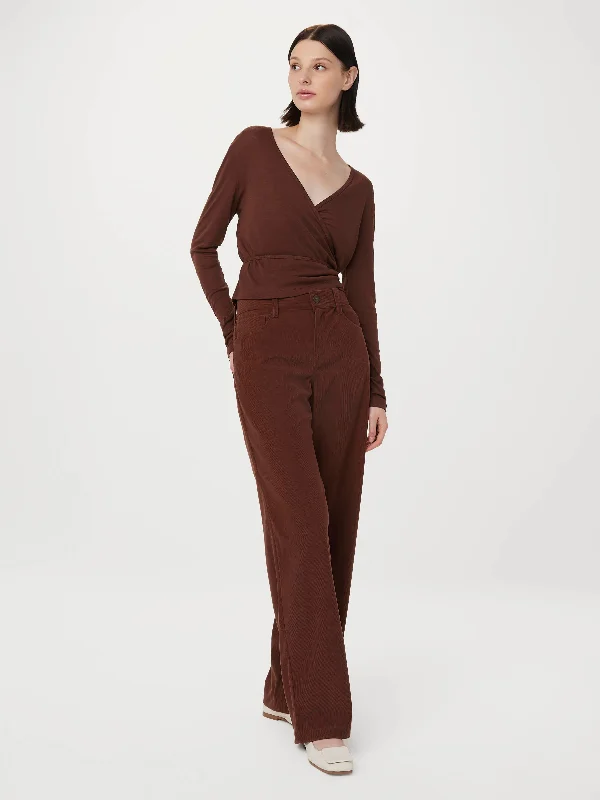 Women's Low Collar SweatersThe Annie Corduroy Pant in Pinot Noir