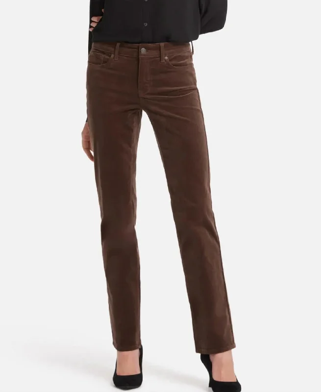 Women's Jodhpurs with Full LengthMarilyn Straight Corduroy Jeans In Coffee Bean