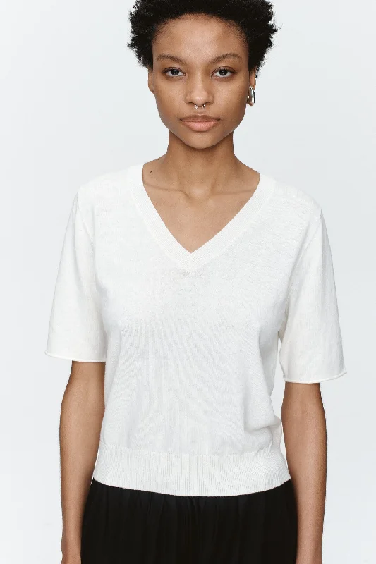 Women's Turkish Wool SweatersMarle Kendall Top - Ivory