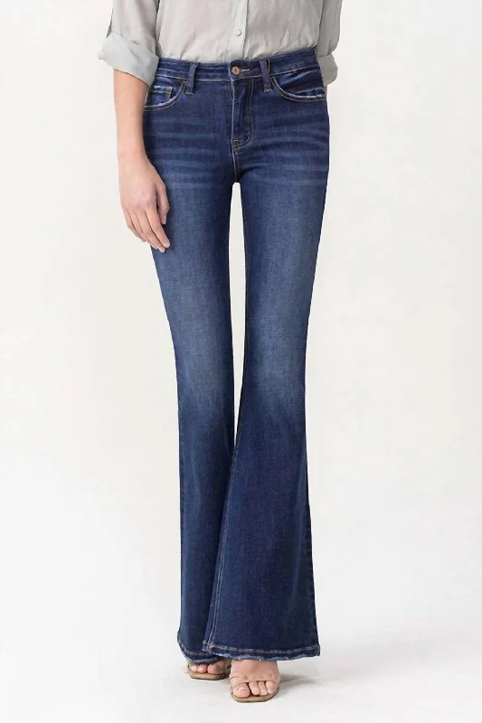 Women's Jodhpurs with Flared LegKatie Mid Rise Flare Jeans In Dark Wash