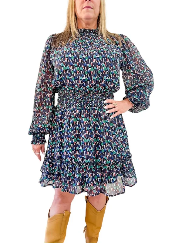 Women's Peter Pan Collar DressesAlfie Dress In Navy Blue