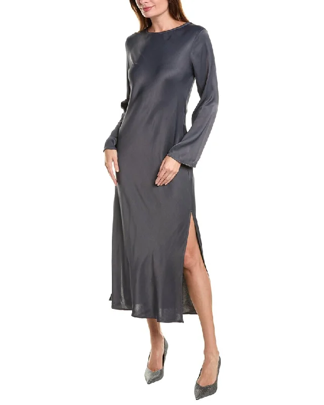 Women's Keyhole-Neck DressesBella Dahl Bias Long Sleeve Slip Dress