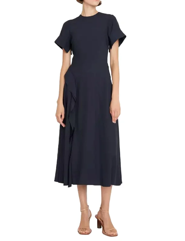 Women's V-Shaped Collar DressesCassia Dress In Midnight