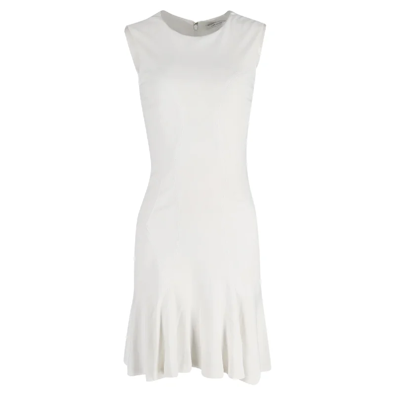 Women's Pleated DressesDiane Von Furstenberg Flared Hem Sleeveless Dress in White Viscose